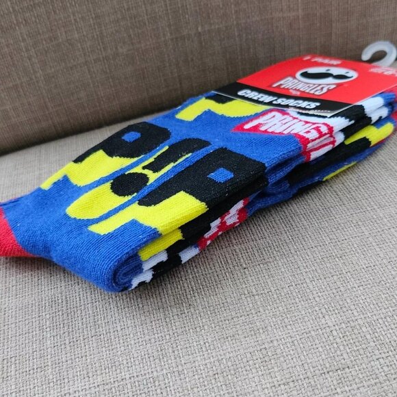 Pringles Men Socks Multi Color Crew Socks Size 10-13 Adult New - Picture 3 of 8